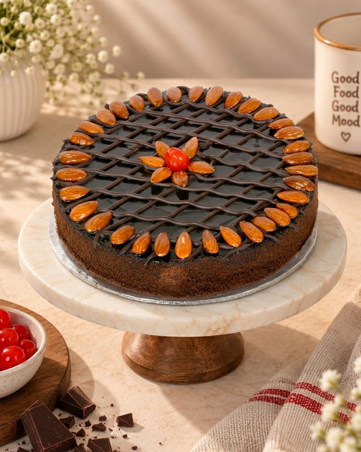 Roasted Almond Chocolate Dry Cake